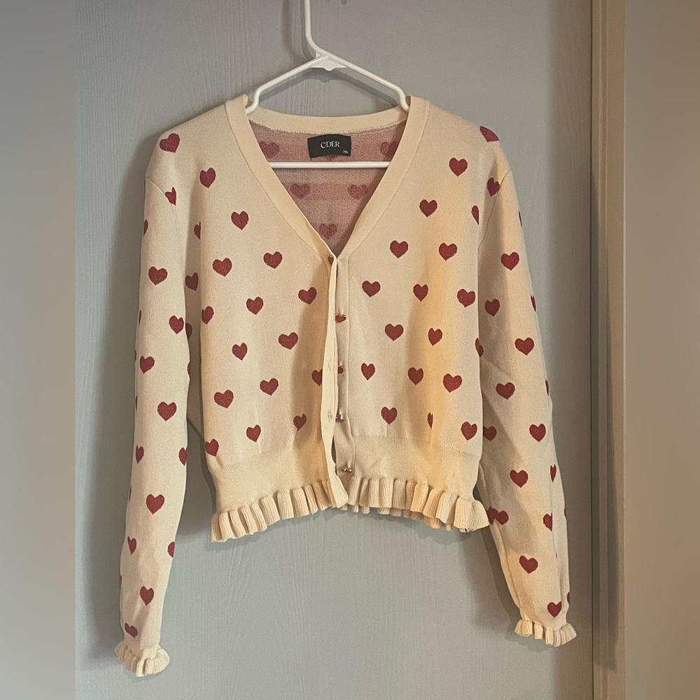 Cider heart cropped cardigan